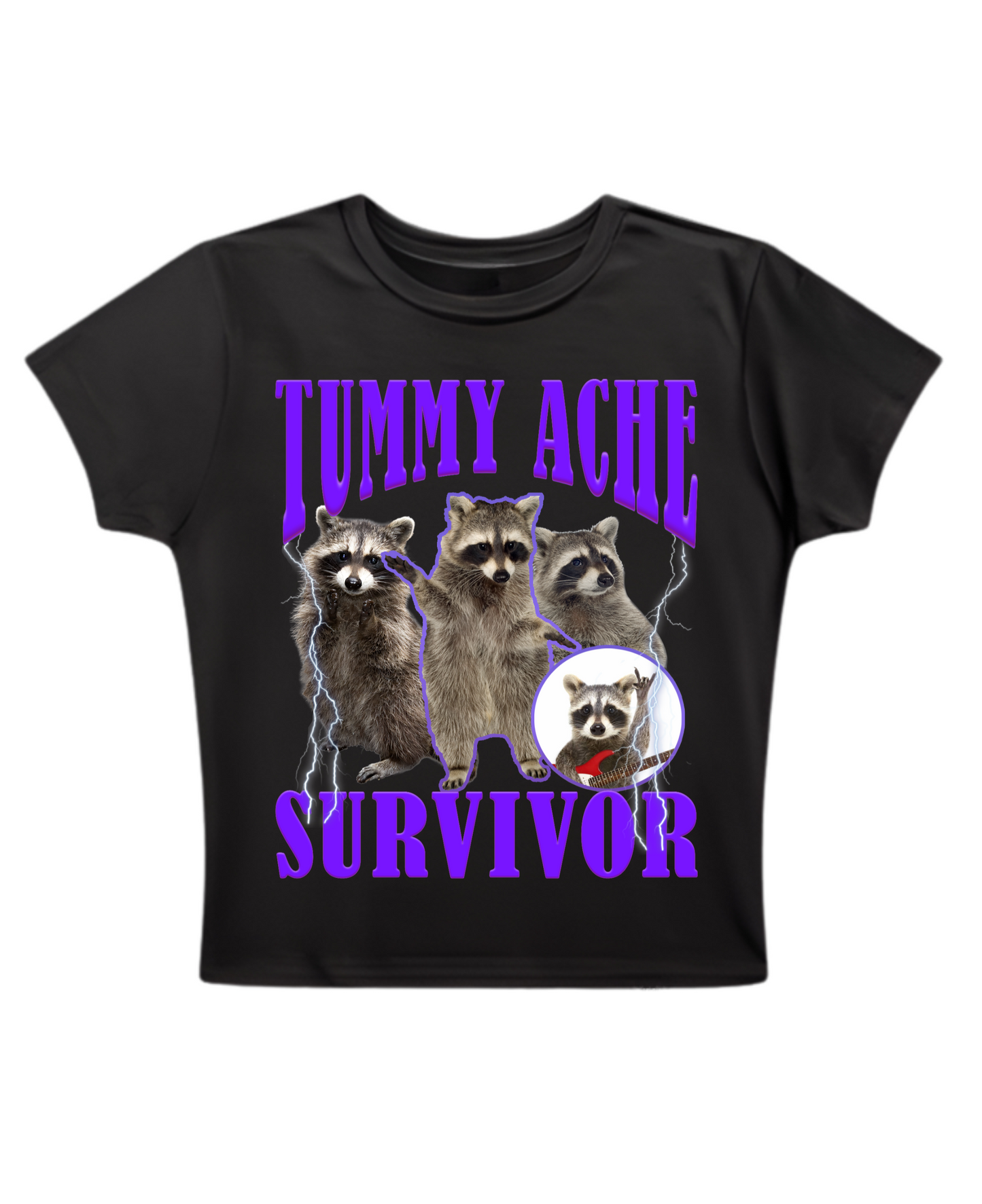 Tummy Ache Survivor - Baby Tee - Black Front