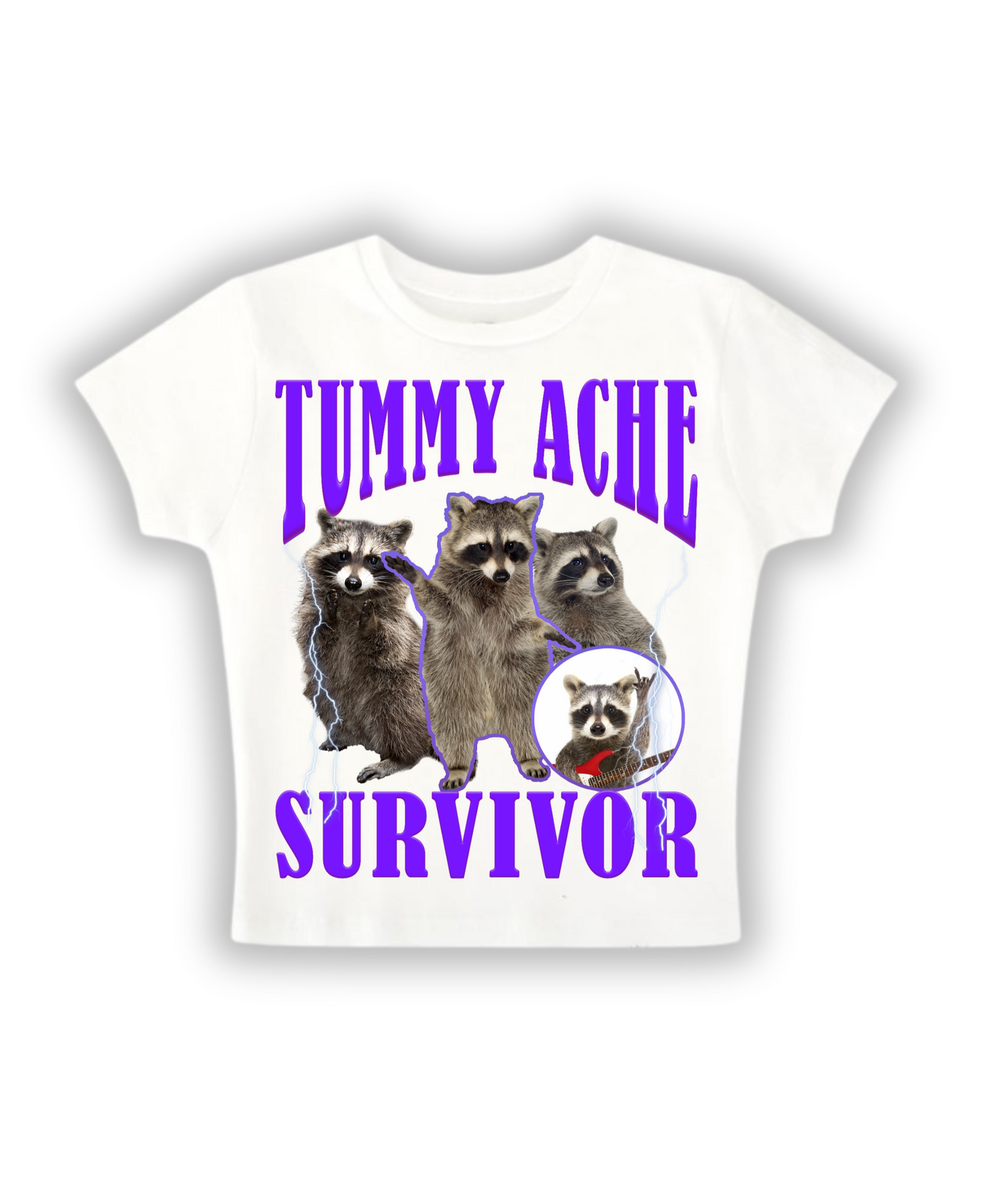 Tummy Ache Survivor - Baby Tee - White Front