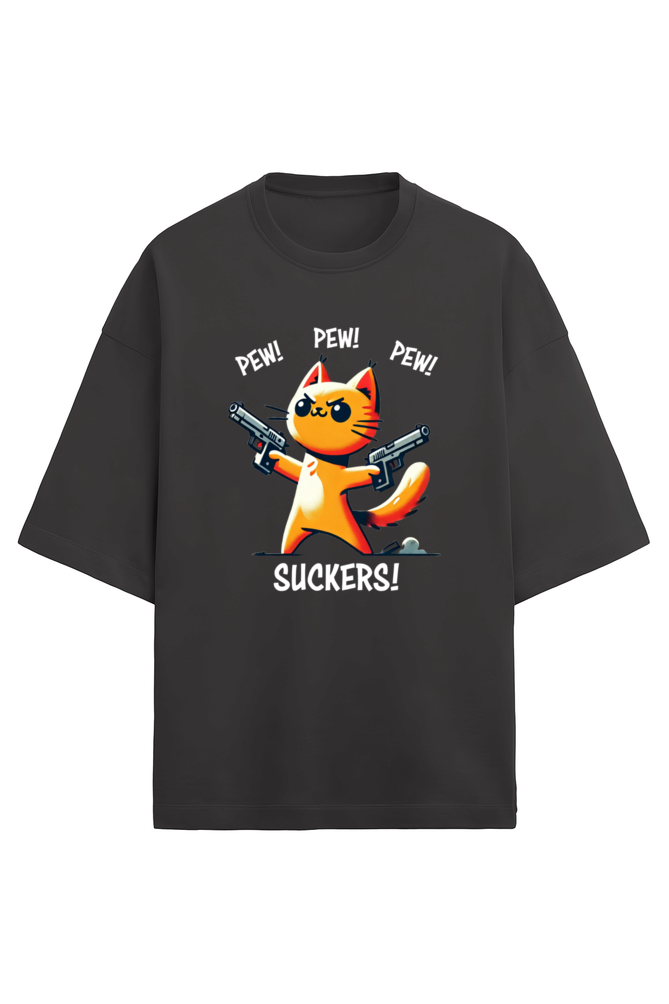 Pew! Pew! Pew! Suckers - French Terry Oversized Tee