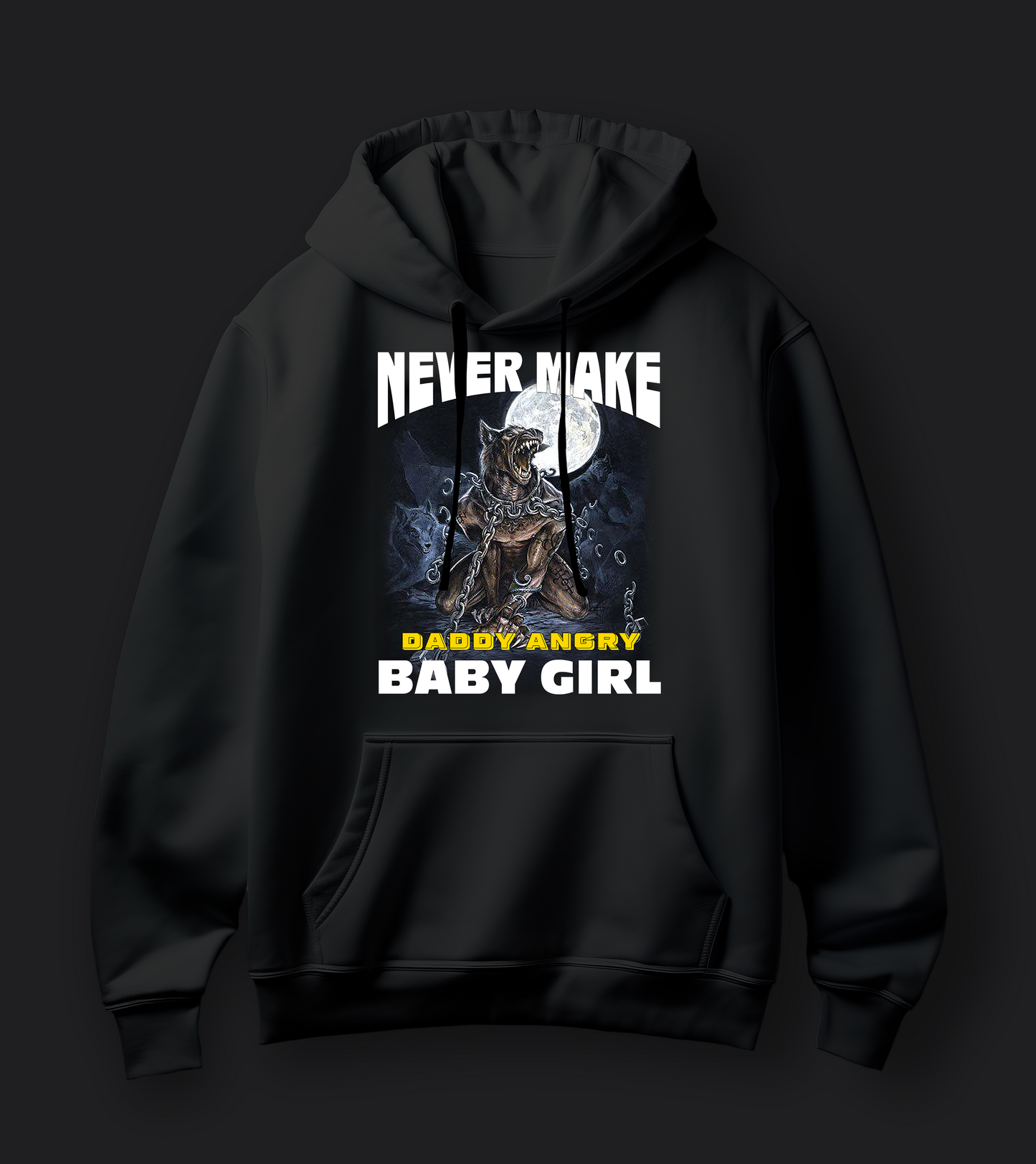 Never Make Daddy Angry Baby Girl (Cringe) - Unisex Oversized Hoodie