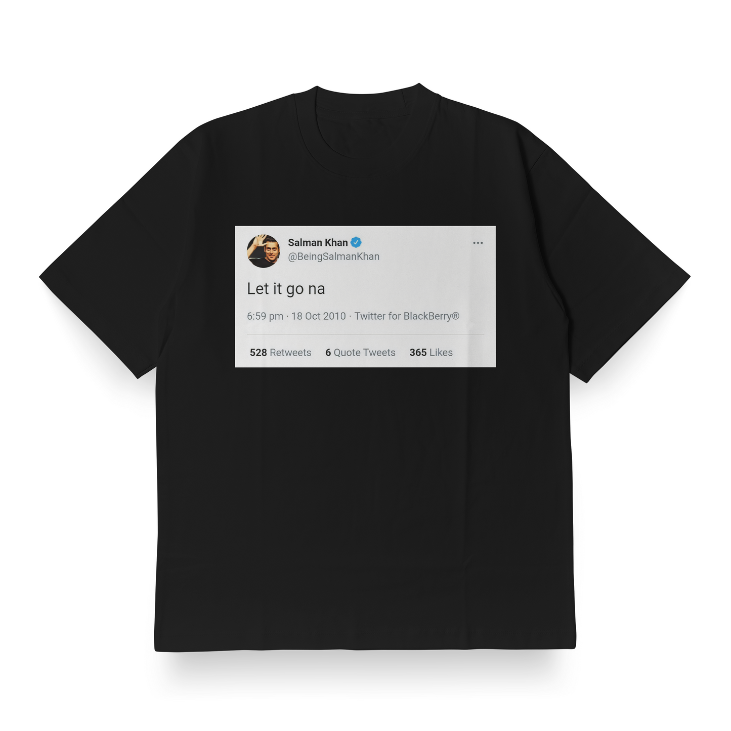 Let it go na - Black Oversized Tee