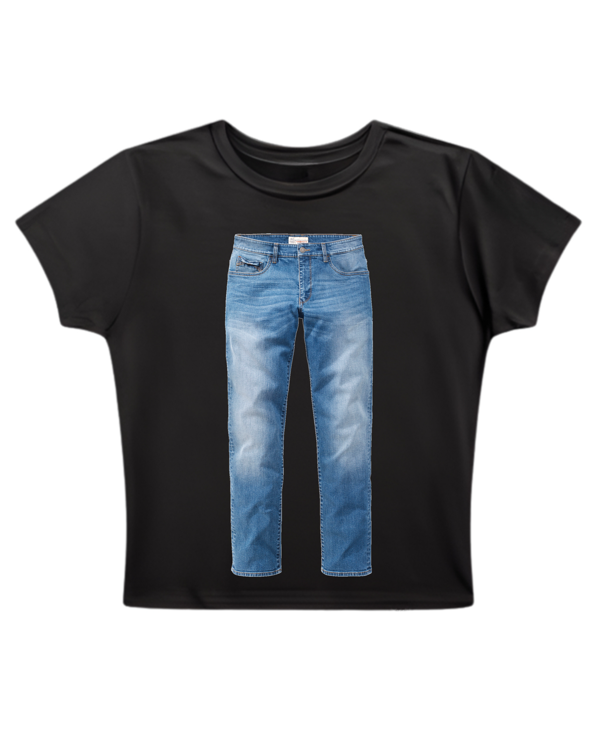 Jeans - Baby Tee - Black Baby Tee Front