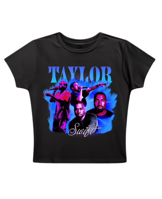Taylor Swift - Baby Tee - Black Baby Tee Front