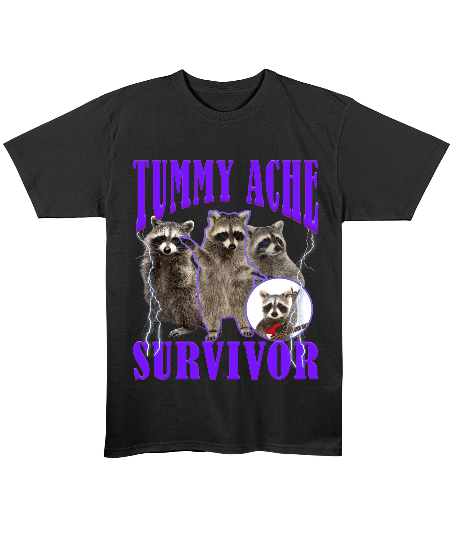 Tummy Ache Survivor - Regular Fit Tee - Black Front
