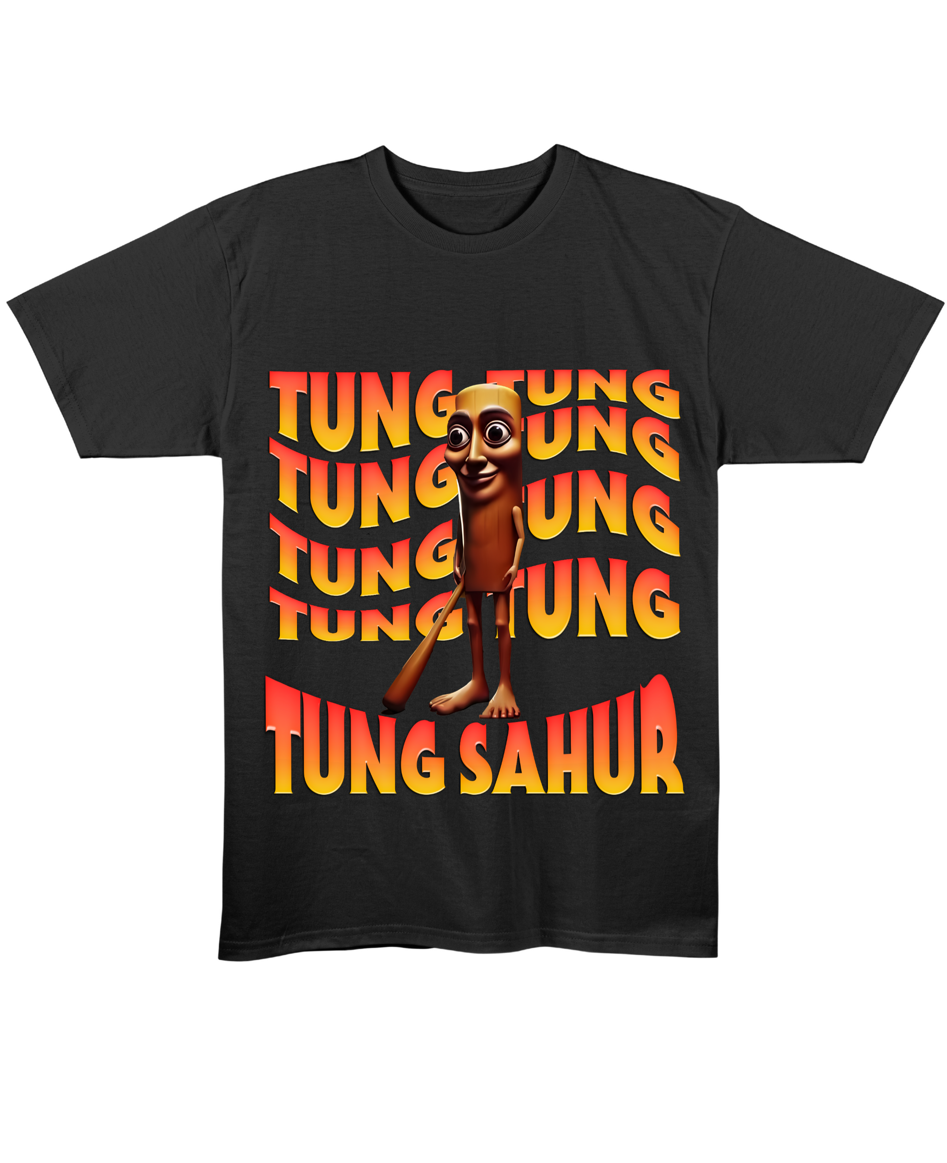 Tung Tung Sahur - Regular Fit Tee - Black Front