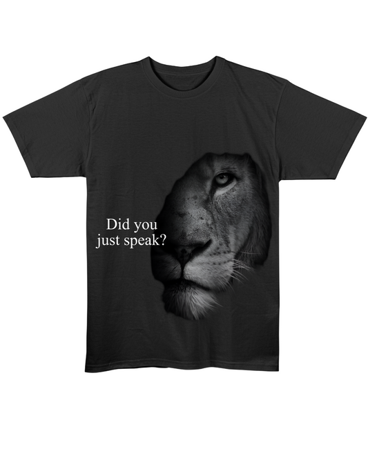 Did You Just Speak - Regular Fit Tee - Black Front View