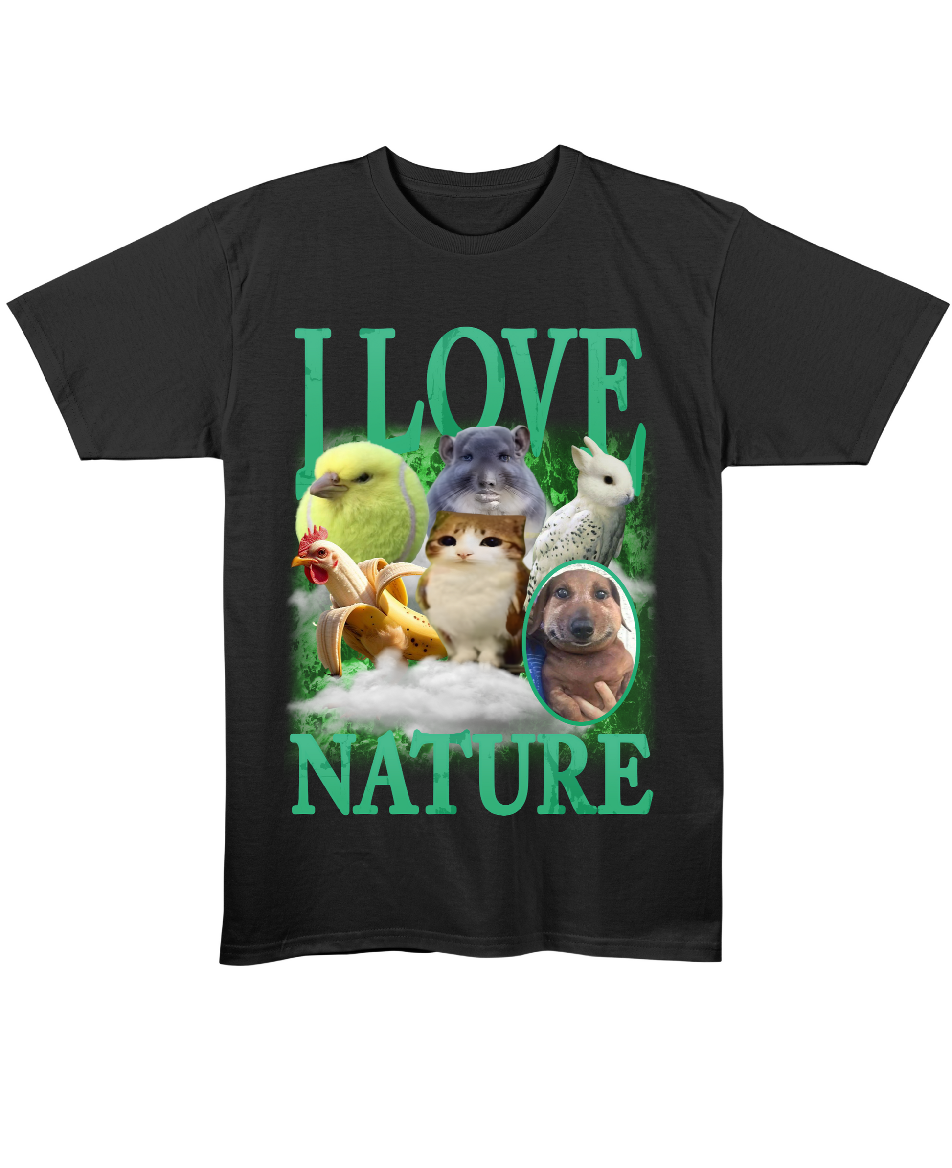 I Love Nature - Regular Fit Tee - Black Front