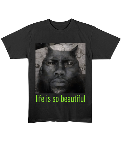 life is so beautiful - Oversized Tee - Black Front