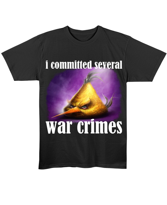 i committed several war crimes - Regular Fit Tee - Black Front