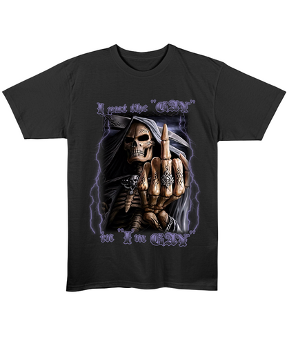 I put the "GAY" in "I'm GAY" - Regular Fit Tee - Black Front