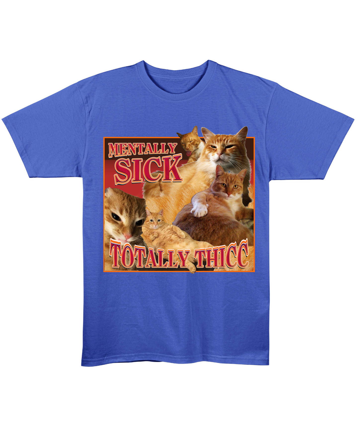 Mentally Sick, Totally Thicc - Regular Fit Tee - Blue Front View
