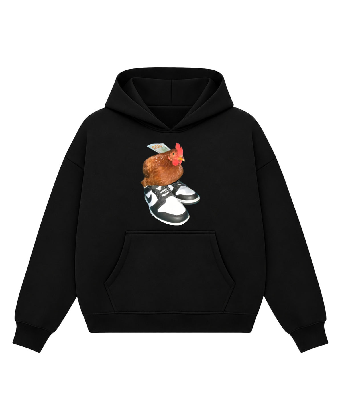 Black Boxy Hoodie Front Design