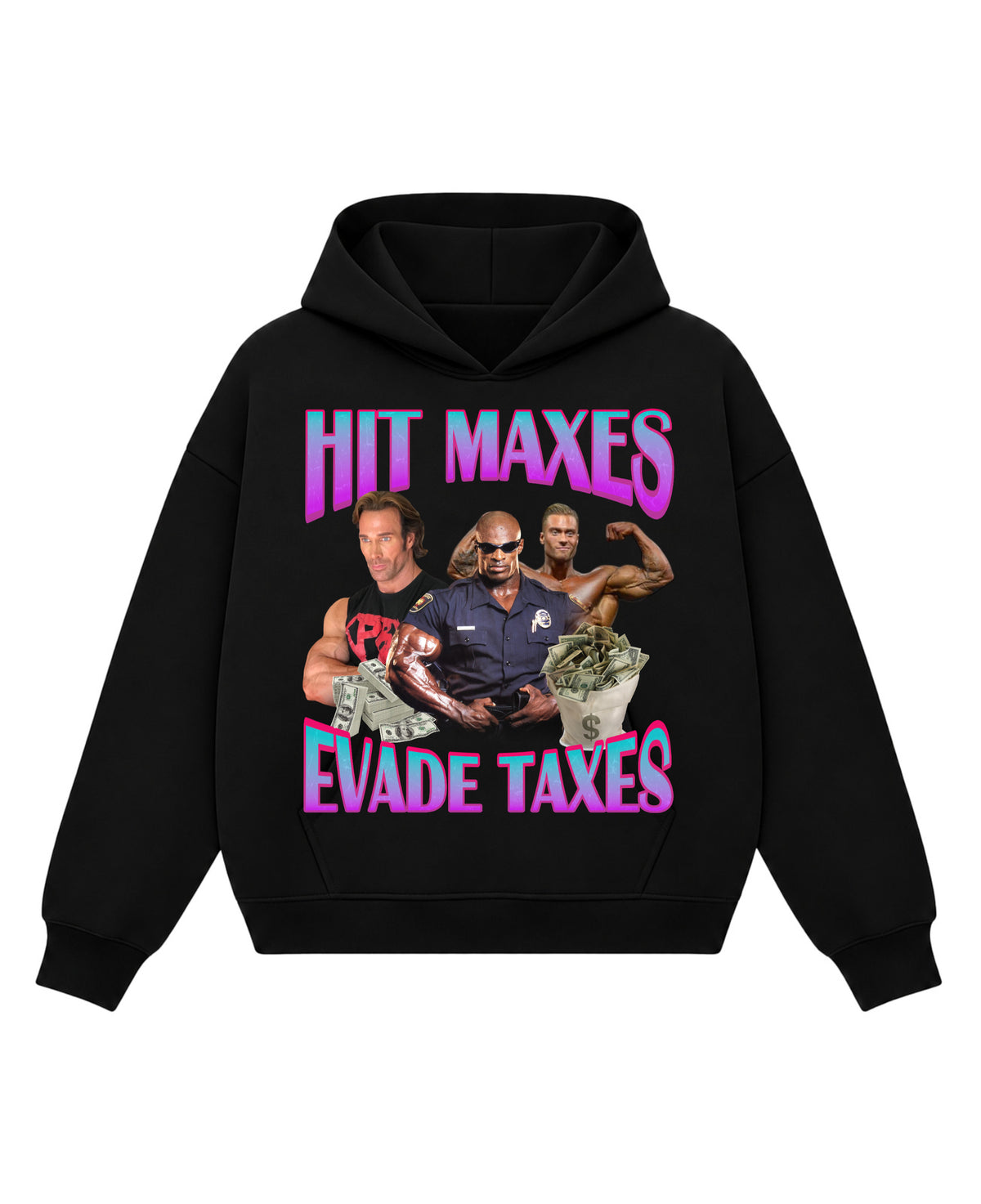 Black Boxy Hoodie Front Design
