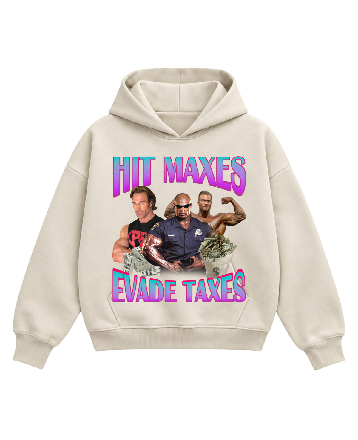 Cream Boxy Hoodie Front Design