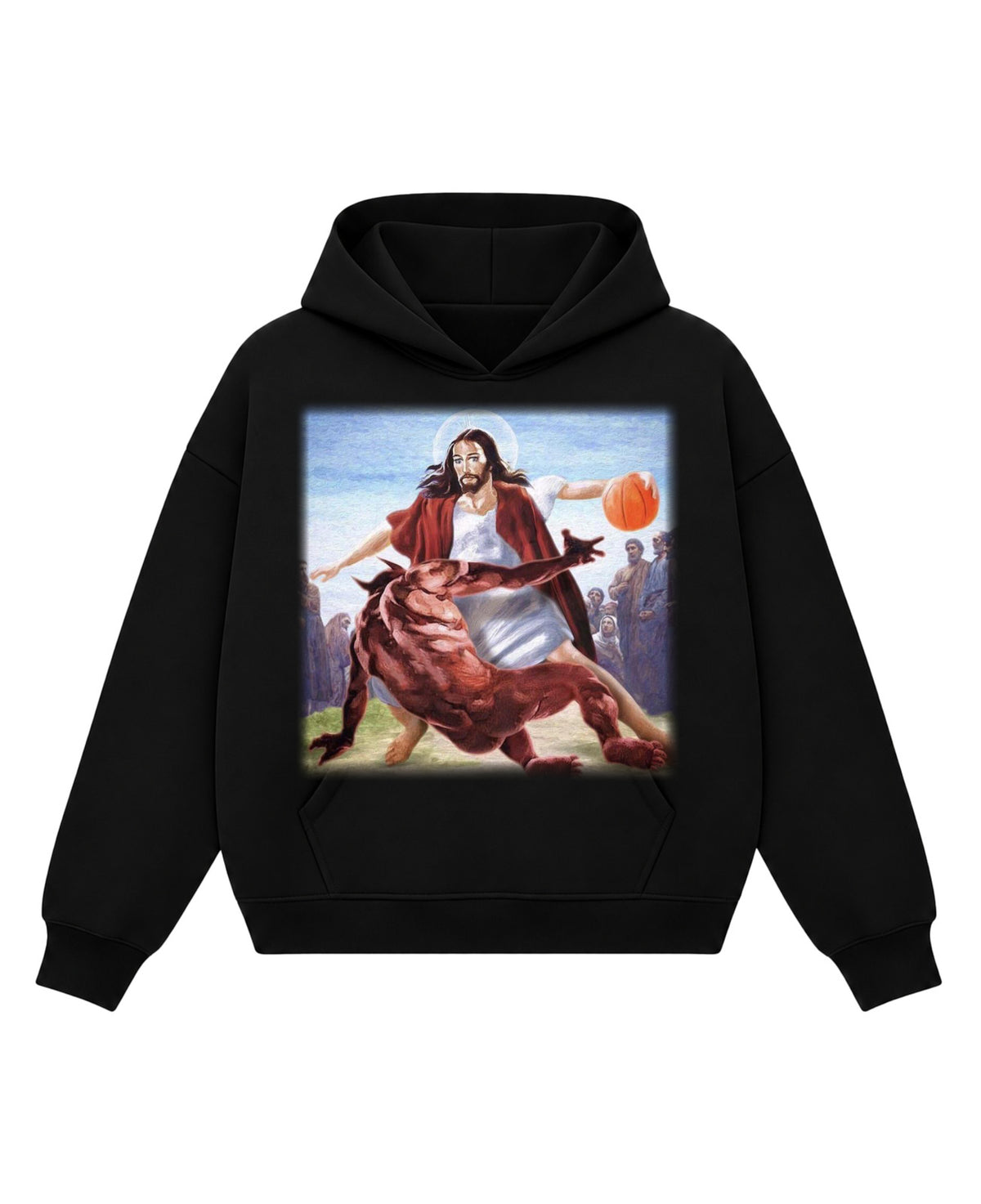 Black Boxy Hoodie Front Design