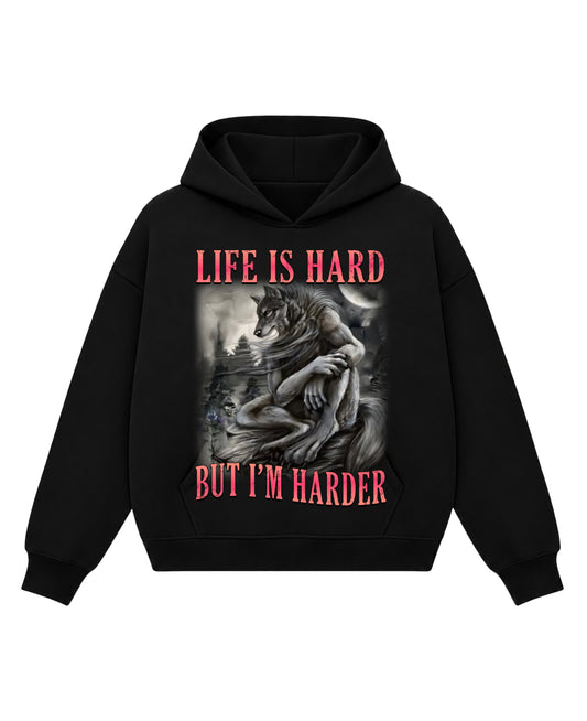 Black Boxy Hoodie Front Design