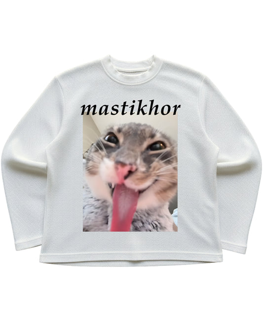 Off-white waffle knit oversized full-sleeve Front Design