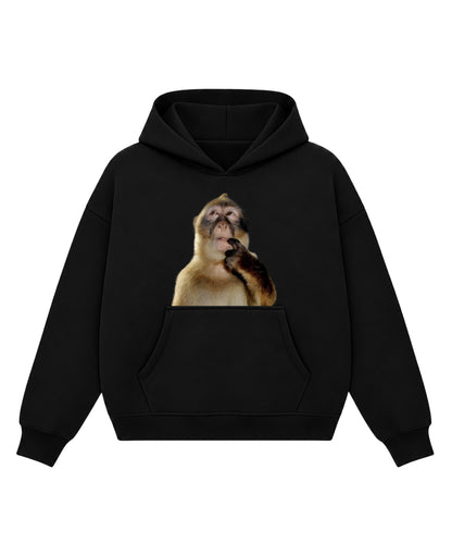 Black Boxy Hoodie Front Design