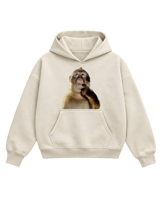 Cream Boxy Hoodie Front Design