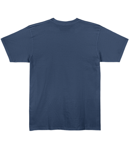 Hit Maxes, Evade Taxes - Regular Fit Tee - Navy Blue Back View