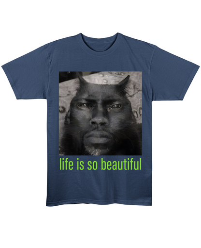 life is so beautiful - Oversized Tee - Navy Blue Front
