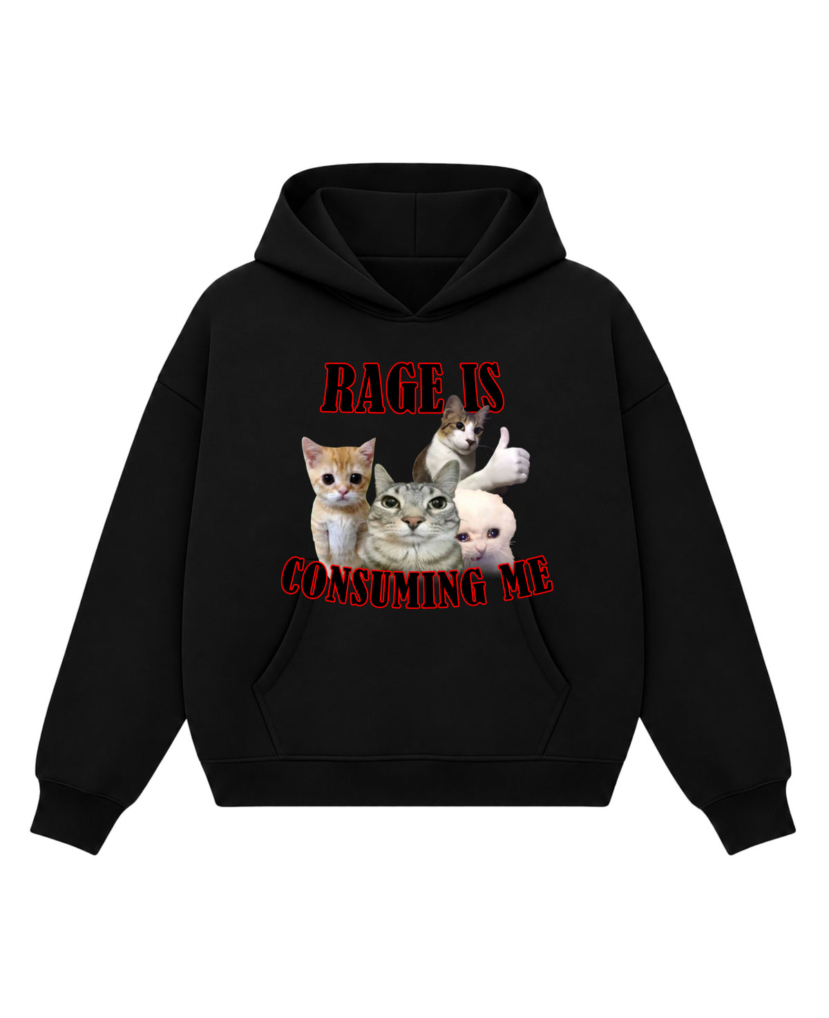 Black Boxy Hoodie Front Design