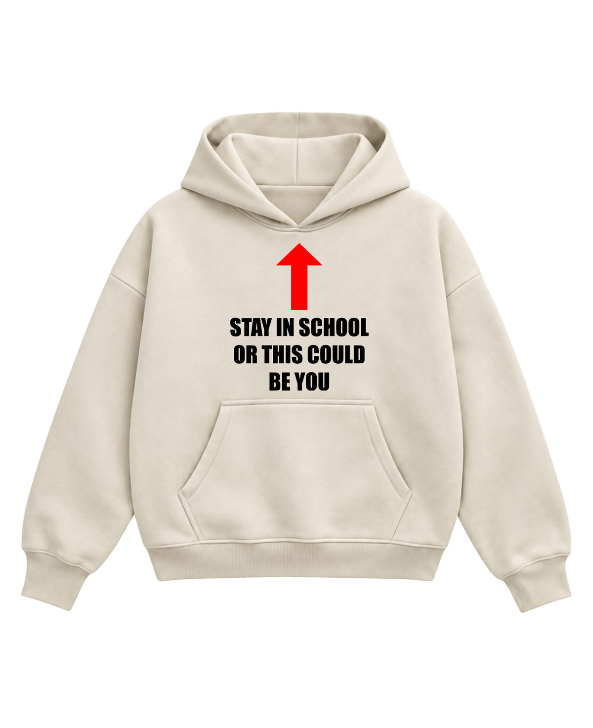 Cream Boxy Hoodie Front Design