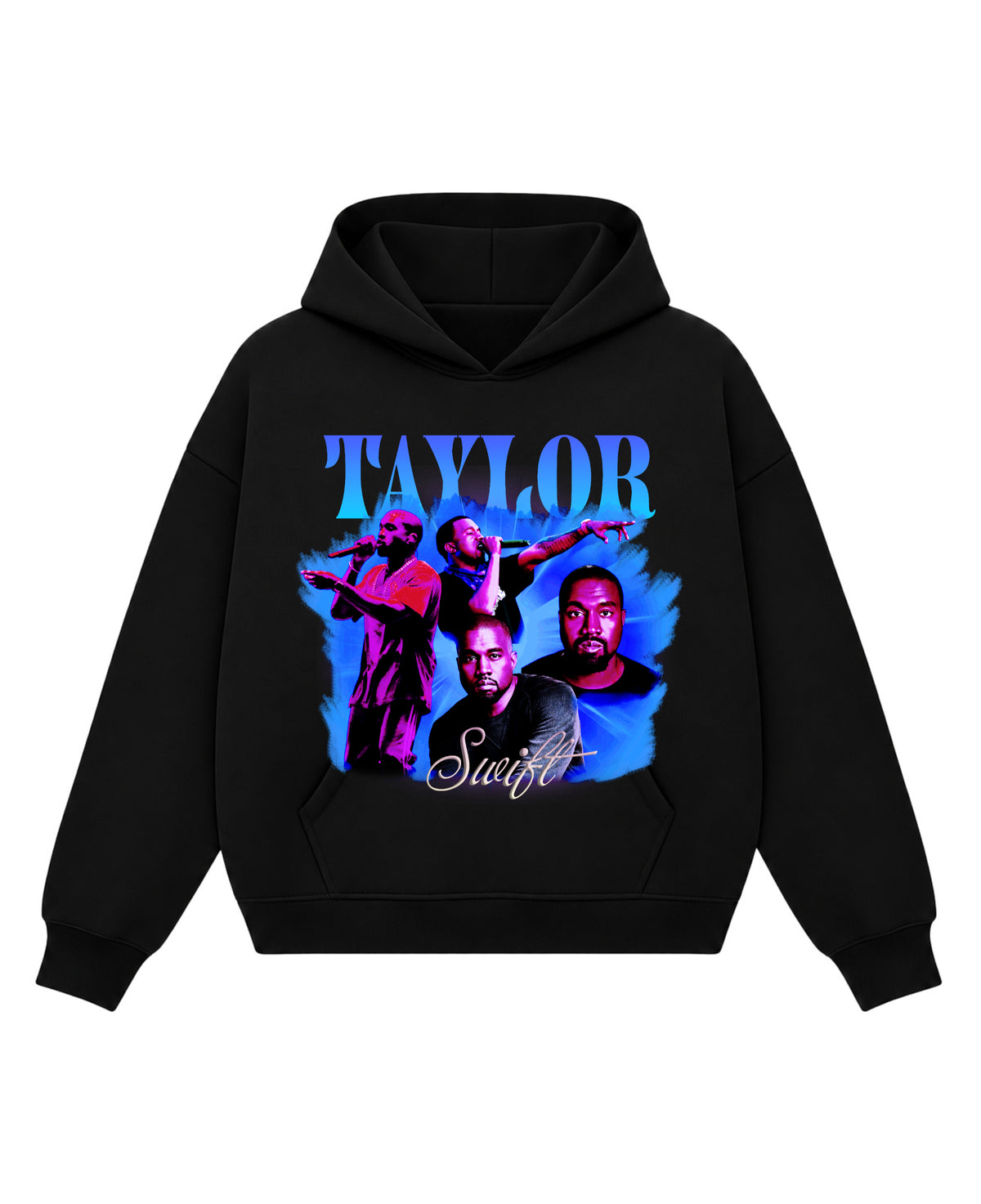 Black Boxy Hoodie Front Design