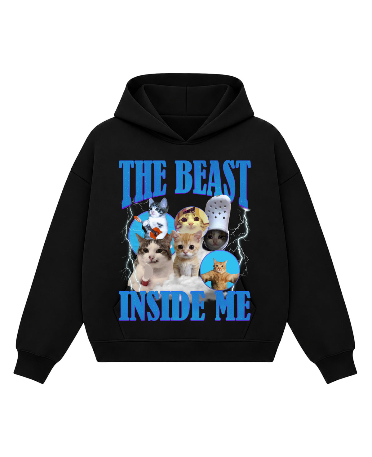 Black Boxy Hoodie Front Design