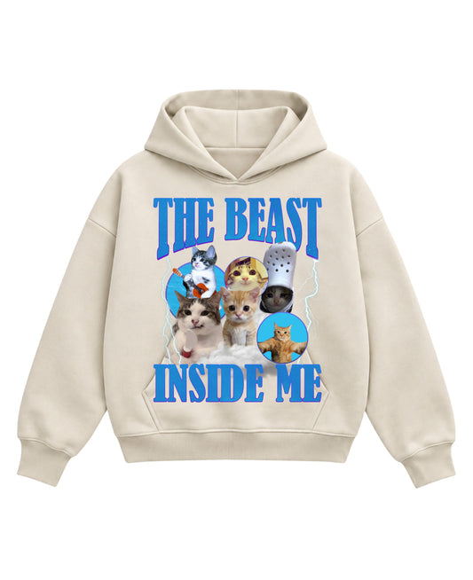 Cream Boxy Hoodie Front Design