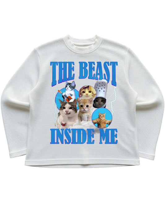 Off-white waffle knit oversized full-sleeve Front Design