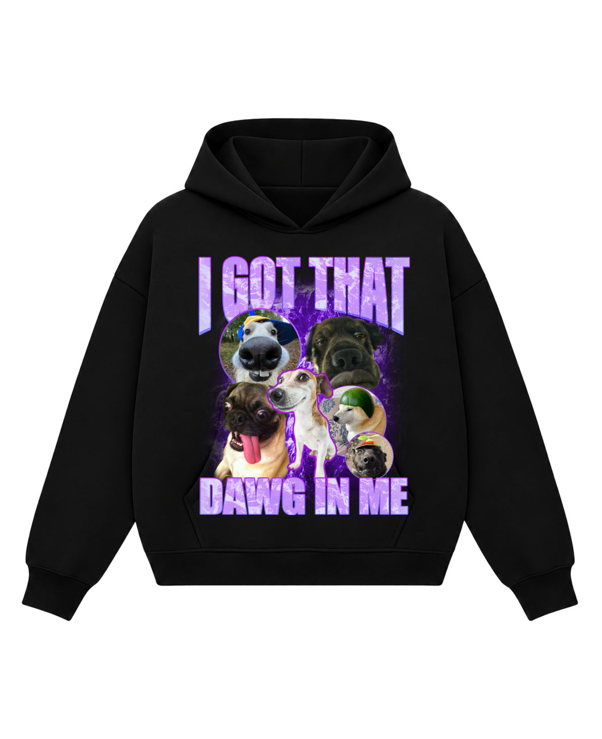 Black Boxy Hoodie Front Design