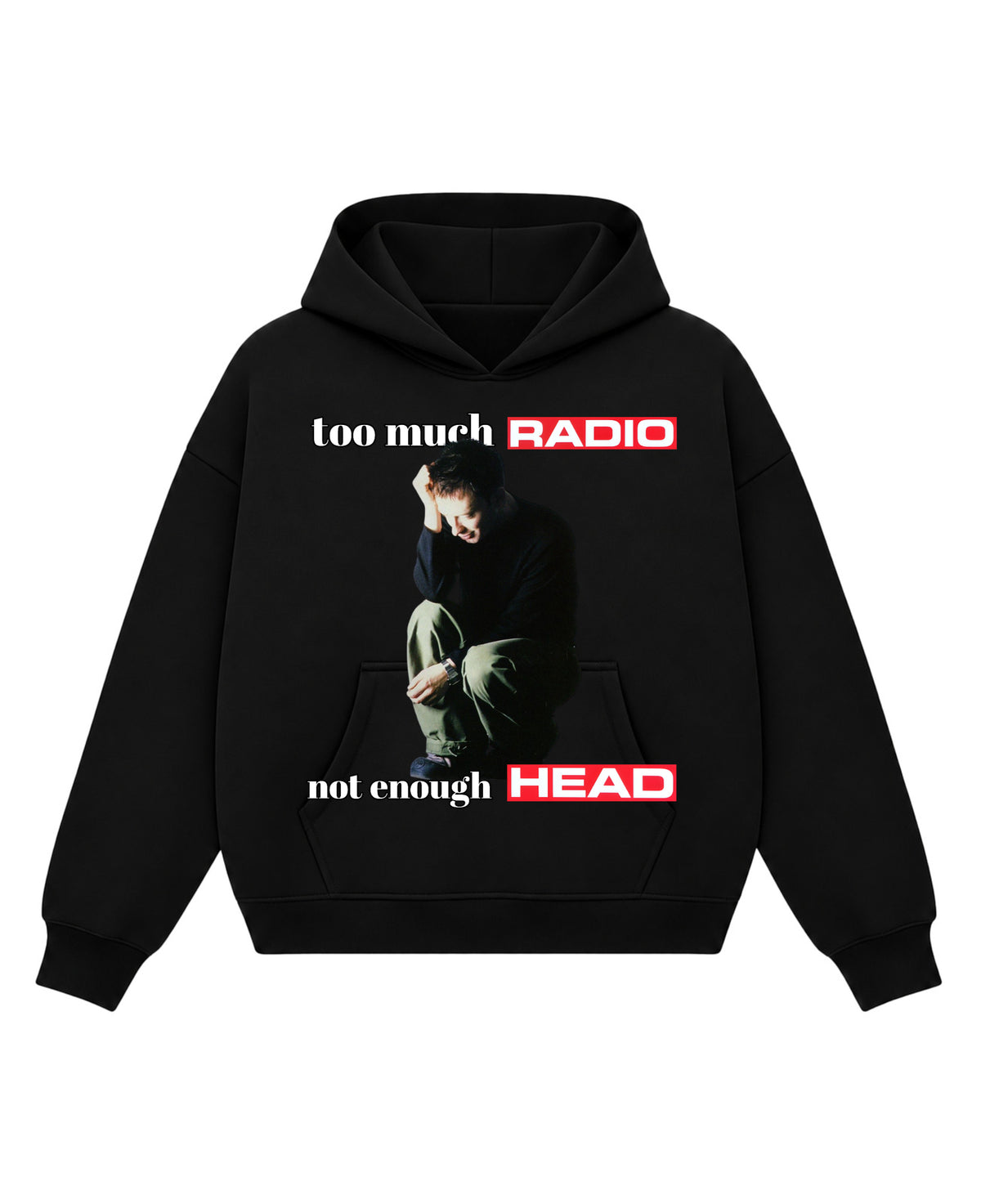 Black Boxy Hoodie Front Design