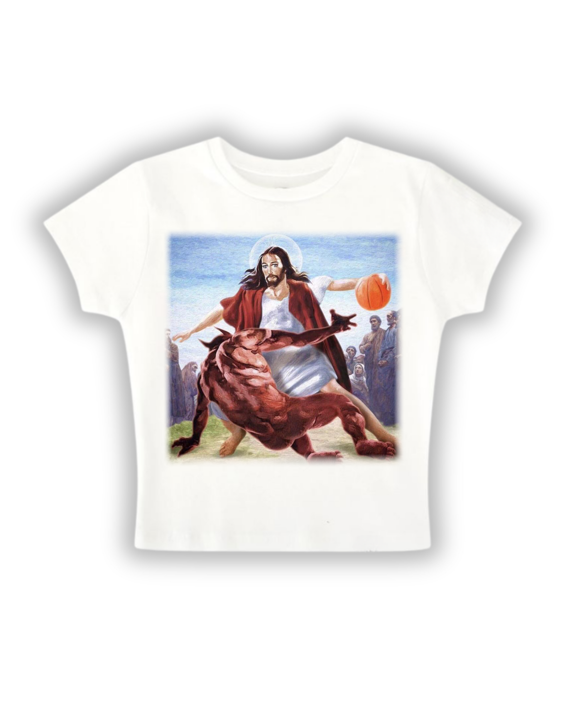 Holy Basketball - Baby Tee - White Front