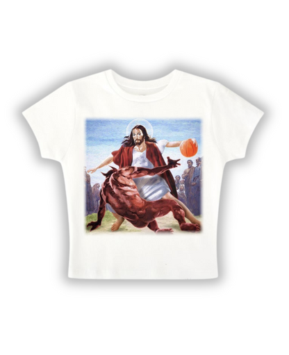Holy Basketball - Baby Tee - White Front