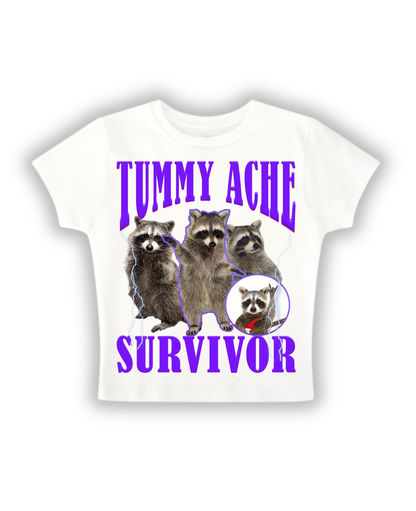 Tummy Ache Survivor - Baby Tee - White Front
