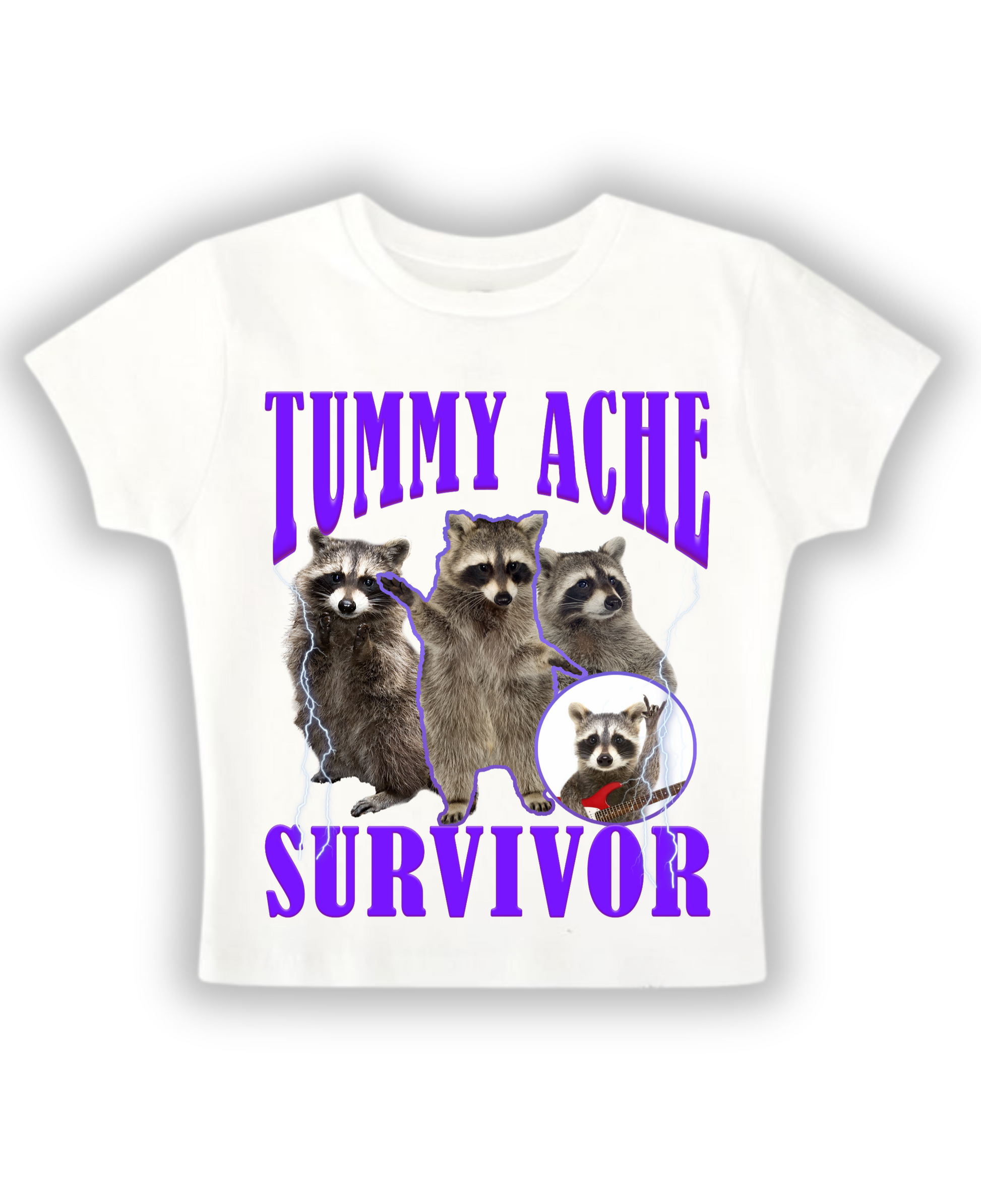 Tummy Ache Survivor - Baby Tee - White Baby Tee Front