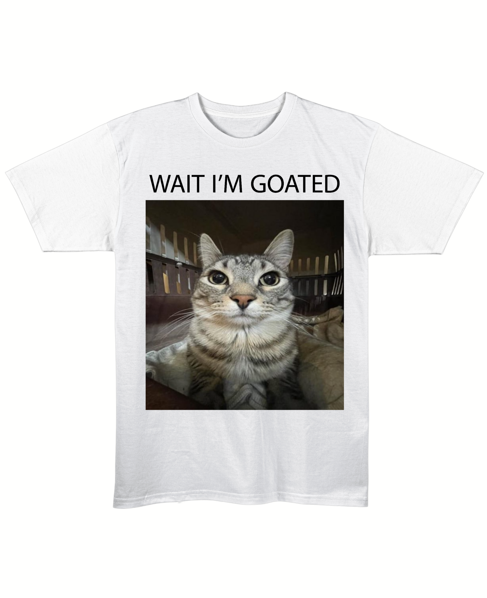 wait, i'm goated - Regular Fit Tee - White Front