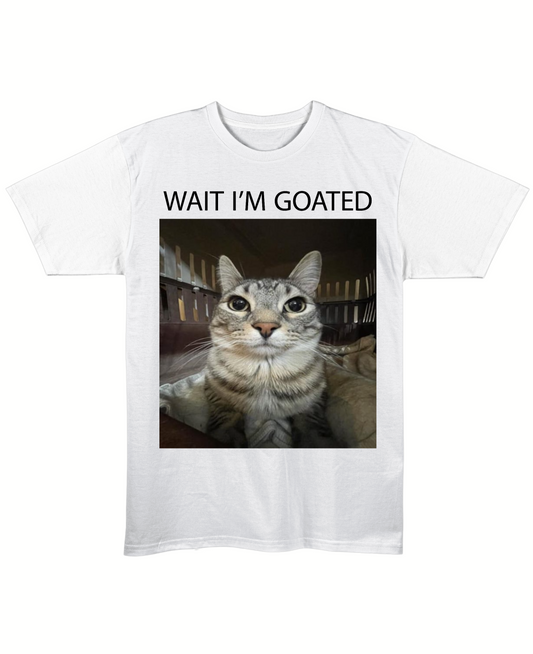 wait, i'm goated - Regular Fit Tee - White Front