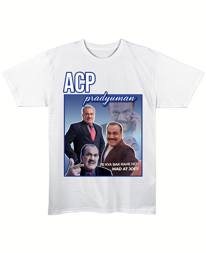 ACP Pradyuman - Regular Fit Tee - White Front View