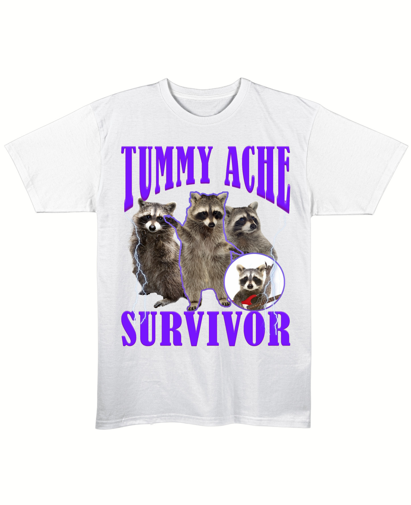 Tummy Ache Survivor - Regular Fit Tee - White Front