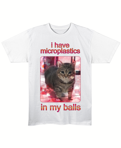 i have microplastics in my balls(cutu edition) - Regular Fit Tee - White Front