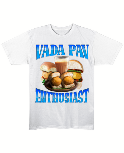 Vada Pav Enthusiast - Regular Fit Tee - White Front View