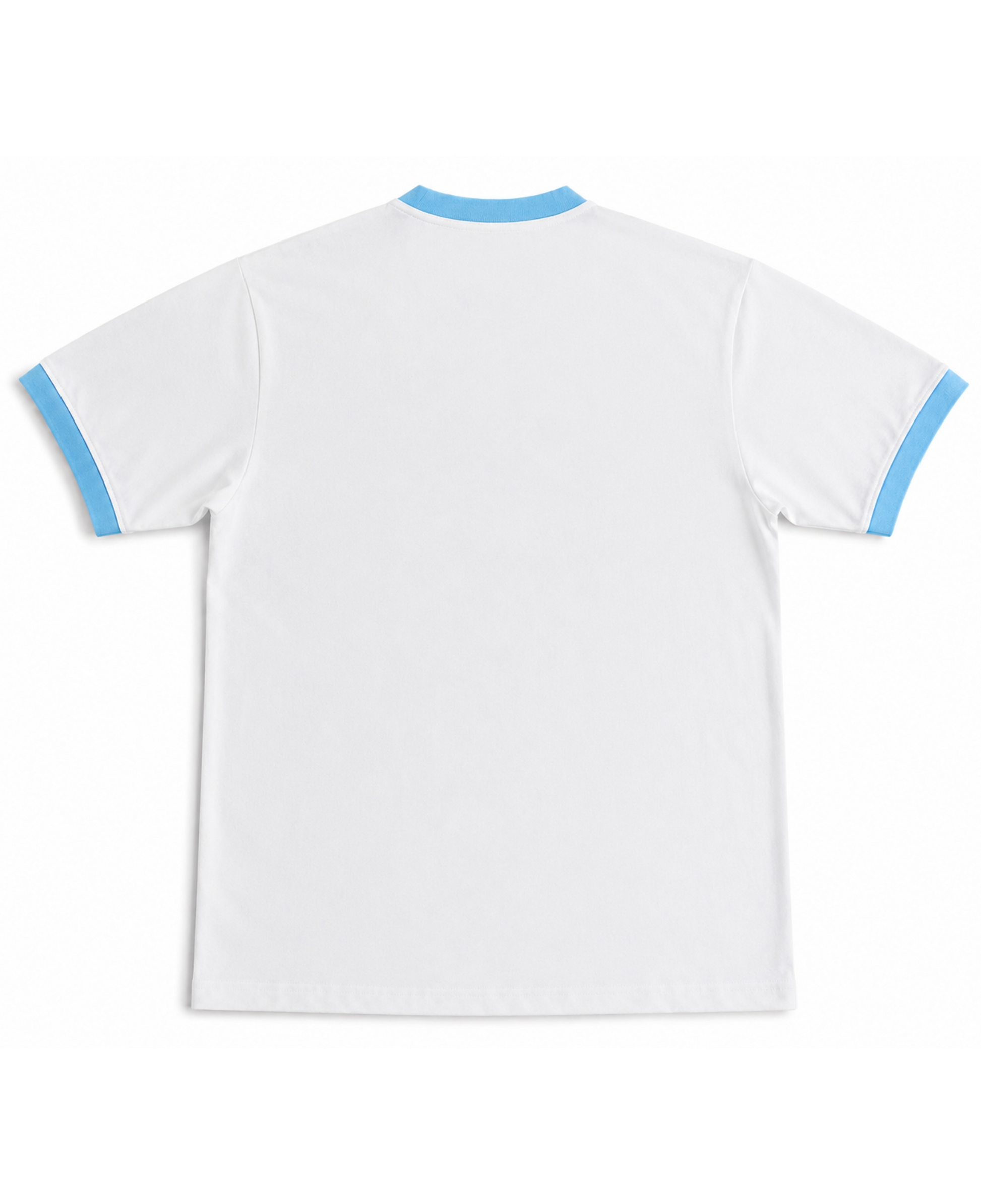 Low Cortisol - Ringer Tee - White & Sky Blue Ringer tee Back
