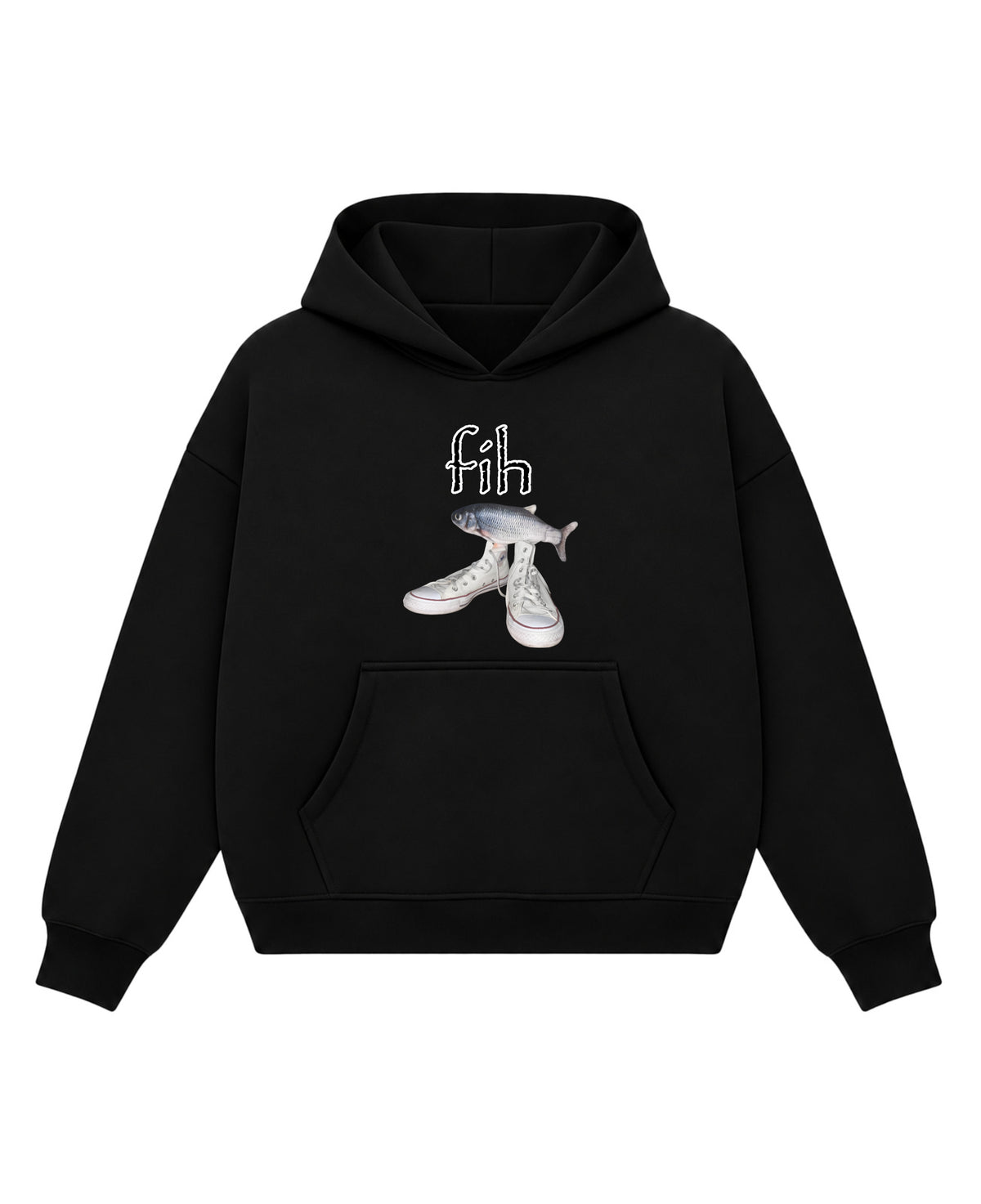 Black Boxy Hoodie Front Design