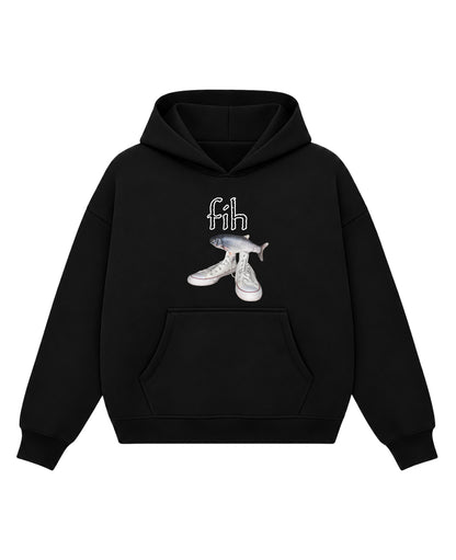 Black Boxy Hoodie Front Design