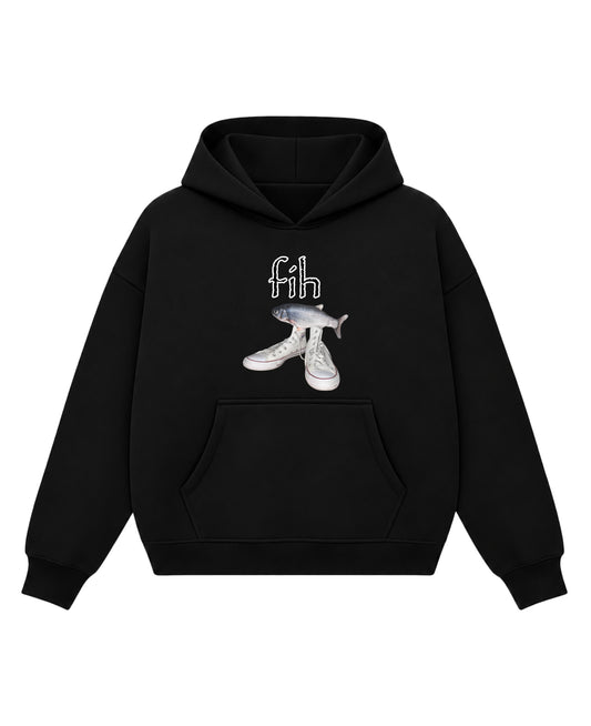 Black Boxy Hoodie Front Design