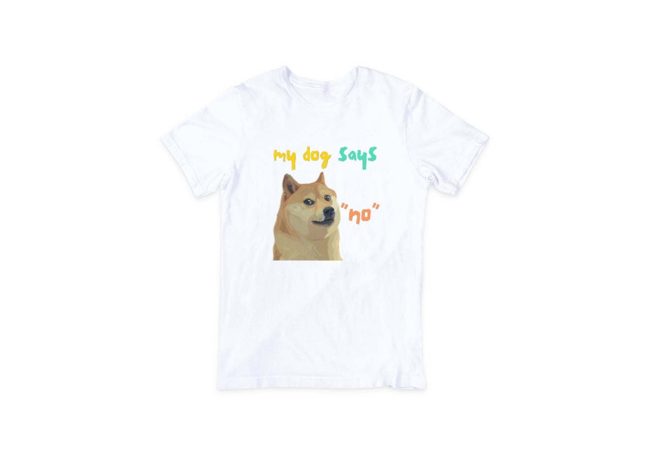 My dog says no - Classic Round Neck T-shirt